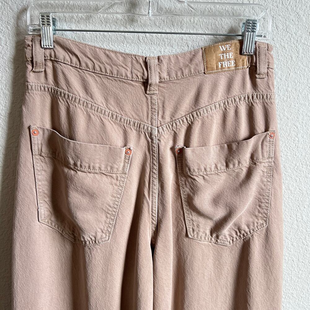 We the Free People Old West Slouchy Tan Wide Leg High Rise Jeans Women's 27 - Picture 5 of 7